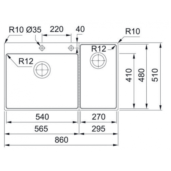 Franke Box Center BWX220-54-27 Franke Box Center BWX220-54-27