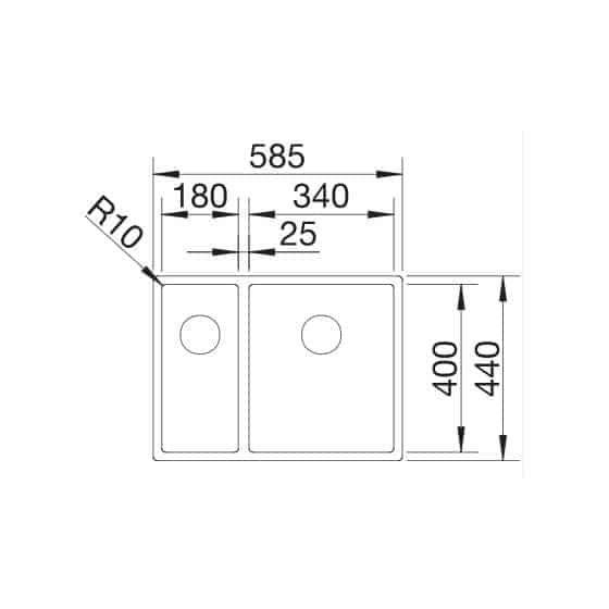 Blanco Claron 340/180-U Inox InFino