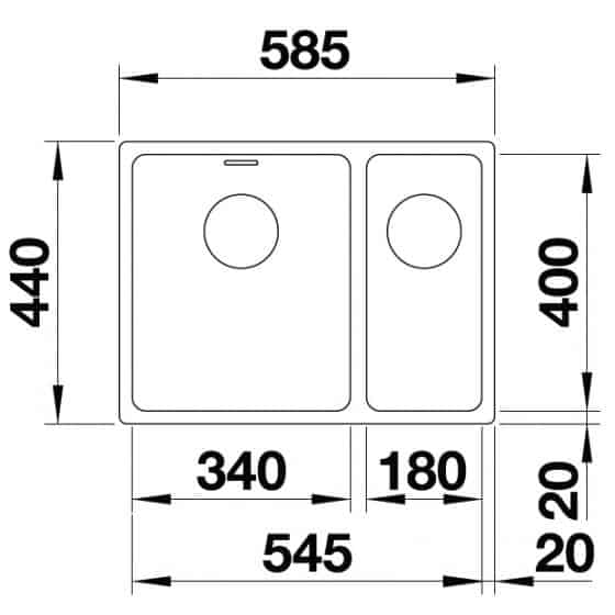 Blanco Andano 340/180-U Inox InFino