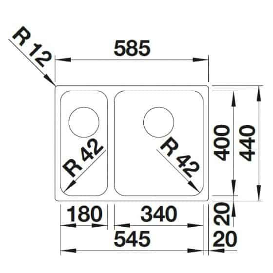 Blanco Solis 340/180-U Inox InFino Blanco Solis 340/180-U Inox InFino