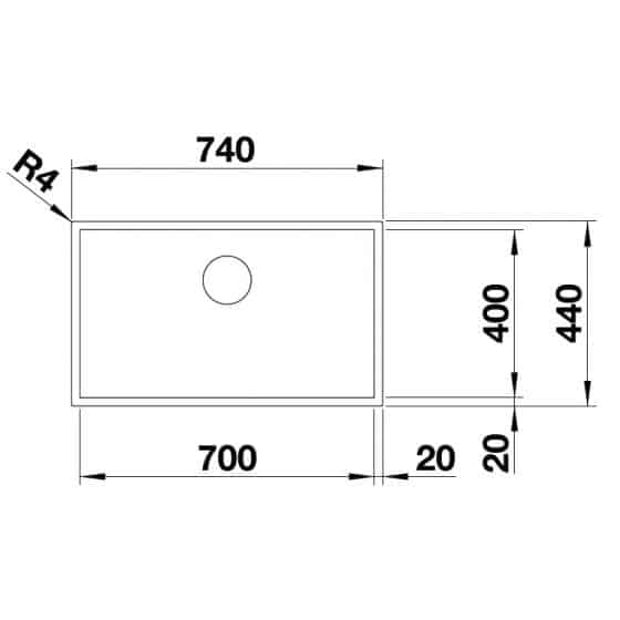 Blanco Zerox 700-U Dark Steel InFino