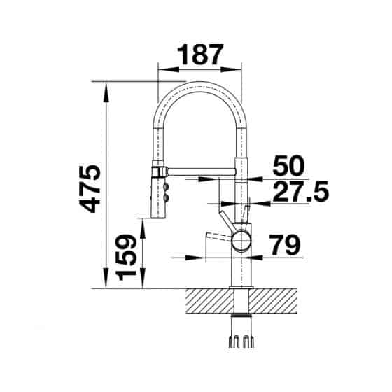 Blanco Catris-S Flexo Noir Mat