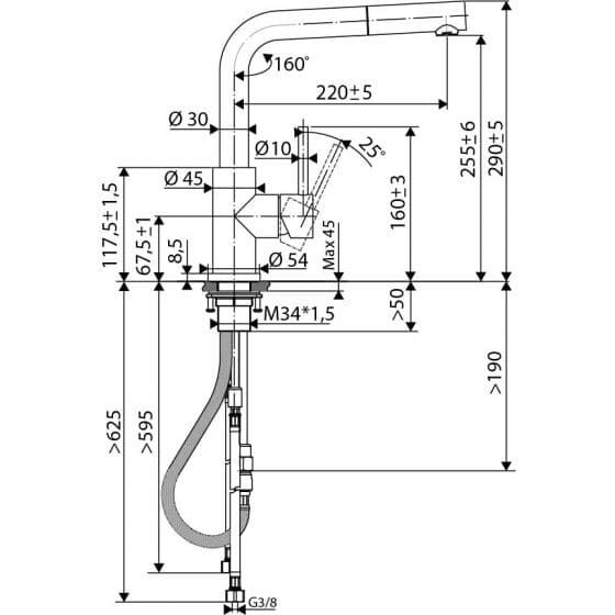 Luisina RC304DO 994 Inox Noir Mat / PVD Cuivre