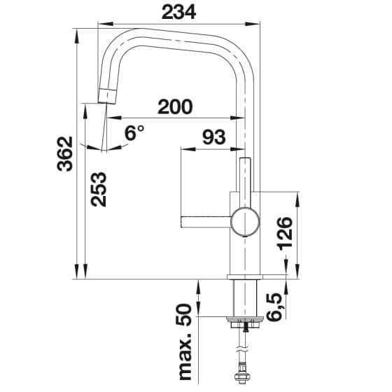 Blanco Jandora a bec Inox Brossé