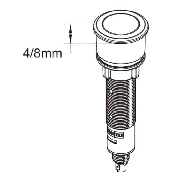 Bouton push Franke finition chromée Bouton push Franke finition chromée