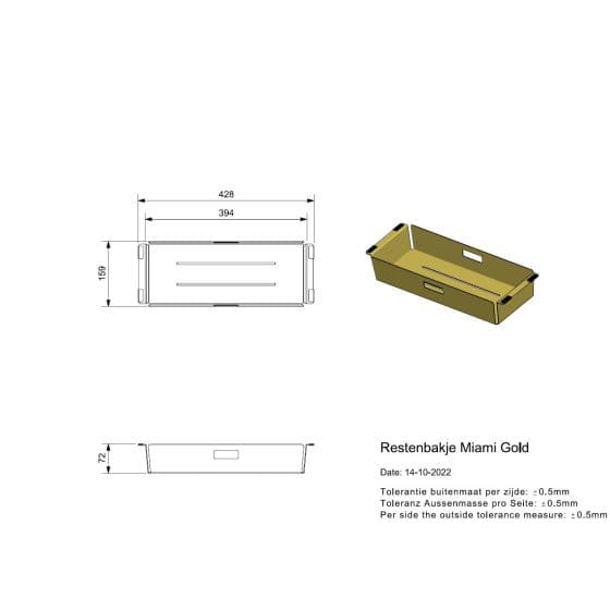Reginox Colander Miami Gold R30561 Reginox Colander Miami Gold R30561