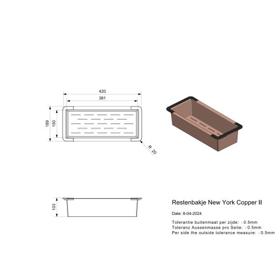 Reginox Colander New York Copper II R39182 Reginox Colander New York Copper II R39182