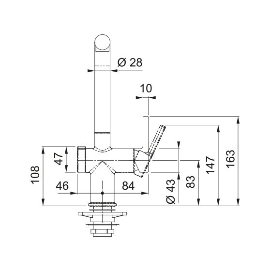 Franke Active Twist à bec Noir Mat
