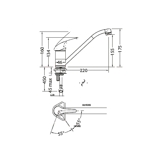 Franke Novara Eco à bec